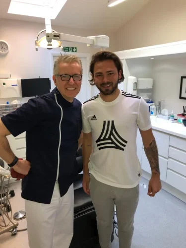 dr joe oliver and cosmetic dental patient bradley dack